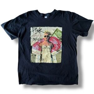 Pink P!nk Beautiful Trauma Tour Tee Black T-Shirt American Apparel | Sz XL